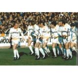 Mick Jones & Paul Reaney Signed Leeds United Football 8x12 Photo. Good Condition. All signed items