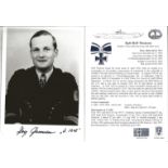 Captain Rolf Thomsen 6x4 signed b/w photo Iron cross recipient complete with bio card. WW2 Uboat