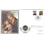 Malcolm Archer signed Sandro Botticelli coin cover. Benham official FDC PNC, with 1998 Isle of Man