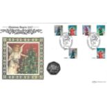 Christmas Angels 2007 coin cover. Benham official FDC PNC, with 1997 Isle of Man 50p coin inset.