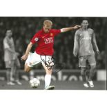 Paul Scholes Signed Manchester United Football 8x12 Photo. Good Condition. All signed items come