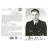Captain Klaus Andersen 6x4 signed b/w photo u boat commander world war two c/w bio card. WW2 Uboat