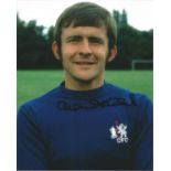 John Hollins Signed Chelsea Football 8x10 Photo. Good Condition. All signed items come with our