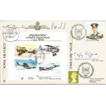 WW2 fighter ace Taffy Higginson signed cover. Good Condition. All signed items come with our