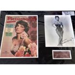 Film and TV Gina Lollobrigida 15x22 overall mounted signature piece including 12x9 Picturegoer