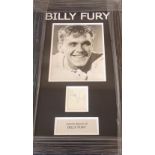 Music Billy Fury 23x14 overall professionally framed signature piece including mounted 10x7 b/w