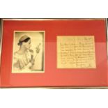 Film and TV Ivor Novello 14x22 overall framed signature piece including 8x9 vintage b/w photo and