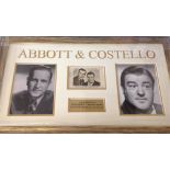 Film and TV Abbott and Costello 16x28 overall professionally framed signature piece including two