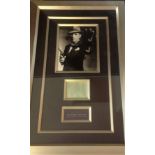 Movies Humphrey Bogart 28x18 overall framed signature piece including 10x8 b/w photo, 4x4 signed