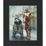 Star Wars 13x11 overall Kenny Baker and Anthony Daniels mounted 10x8 colour photo pictured as R2-