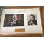 Film and TV Christopher Lee 18x24 professionally framed signature piece including mounted 7x10