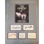 Movies The Exorcist 20x16 mounted signature piece including 9x6 Promo flyer, Five signed album pages