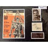 Film and TV Victor Mature 15x21 overall mounted signature piece including 12x9 colour Picture show