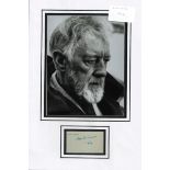 Star Wars Alec Guinness signed signature piece including 10x8 b/w photo and 4x3 signed album page