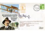 RICHARD ATTENBOROUGH. 80th anniversary of the first aeroplane flight in Britain cover, signed by