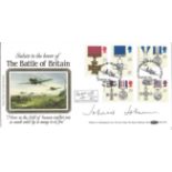 Johnnie Johnson signed Salute to the Brave of The Battle of Britain FDC. BLCS57b. Good Condition.