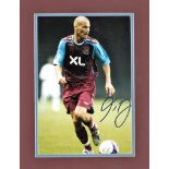 Freddie Ljungberg signed colour West Ham photo. Mounted to approx. size 13x10.5. Good Condition. All