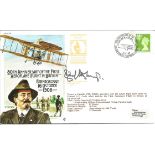 RICHARD ATTENBOROUGH. 80th anniversary of the first aeroplane flight in Britain cover, signed by