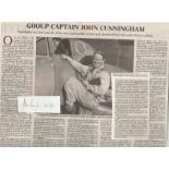 Group Captain John Cunningham Signature, excellent Obituary and lives remembered memory of the great