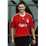 Robbie Keane signed 12x8 colour Liverpool photo. Affixed to board. Good Condition. All signed