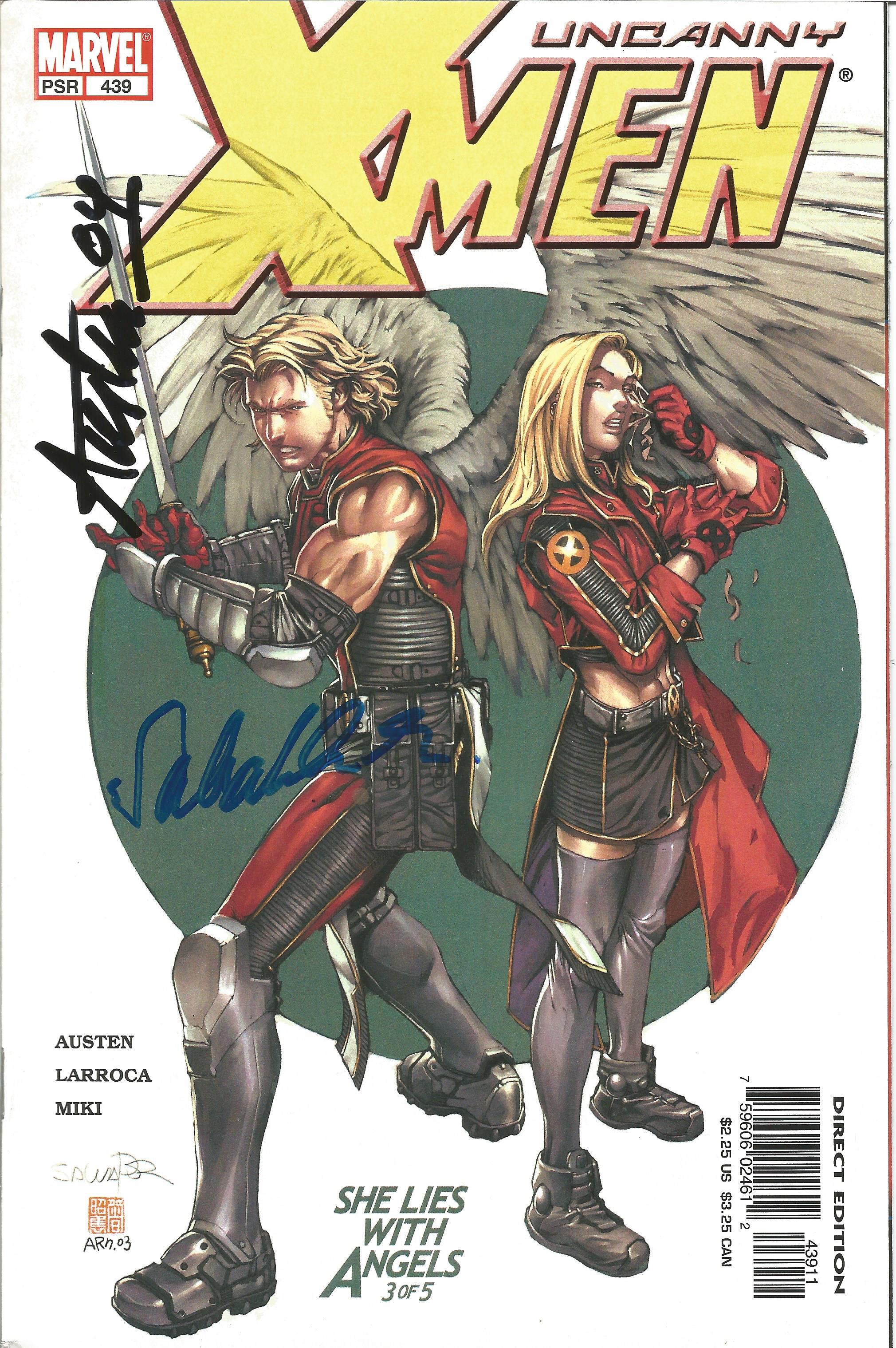 Salvador Larroca and Chuck Austen signed Uncanny Xmen- she lies with angels 3 of 5. Signed on