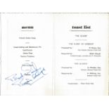 Brian Clough signed dinner menu. Good Condition. All signed items come with our certificate of