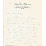 Frankie Howerd ALS hand written letter. Good Condition. All signed items come with our certificate