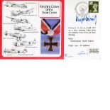 KNIGHTS CROSS. Knights Cross FDC signed by Luftwaffe Battle of Britain ace Winfried Schmidt KC. Good