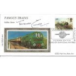 Terence Cuneo signed Famous Trains - Golden Arrow Benham small silk FDC. 22/1/85 London SW1