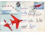RAF RED ARROWS. 10th anniversary of the RAF Red Arrows cover, flown on a Supersonic flight by the