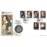 The Tudors coin cover. Benham official FDC PNC, with 2007 British Virgin Islands dollar coin