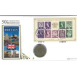 National Castles of Britain coin cover. Benham official FDC PNC, with 1958 Half Crown coin inset.