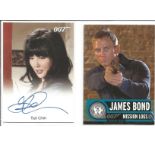 Tsai Chin signed 007 trading card. Also comes with unsigned Daniel Craig card. Good condition Est.