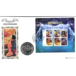 Pantomime Christmas 2008 coin cover. Benham official FDC PNC, with 2007 Isle of Man Crown coin