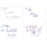 Actors and Actresses signed 6x4 white index card collection. 600 cards. Some have irregular cut