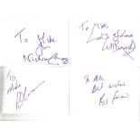 Actors signed 6x4 white index card collection. 1000+ cards. Some have irregular cut pieces