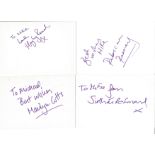 Actors and Actresses signed 6x4 white index card collection. 550 cards. Some have irregular cut