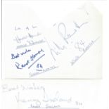 Signature piece collection. 4 irregular cut signature pieces containing several signatures,