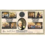 Adam Hart-Davis signed The industrial Revolution coin cover. Benham official FDC PNC,