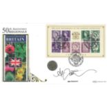 Alan Titchmarsh signed National Emblems of Britain coin cover. Benham official FDC PNC, with 1958