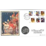 Pantomime Christmas 2008 coin cover. Benham official FDC PNC, with 2006 Isle of Man Crown coin