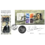 Bill Paterson signed Robert Burns coin cover. Benham official FDC PNC, with 1996 Crown coin inset.