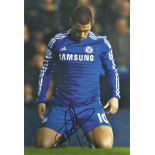 Football Eden Hazard 12x8 signed colour photo pictured playing for Chelsea. Eden Michael Hazard (