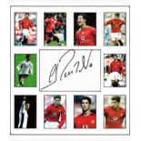 Football Cristiano Ronaldo 13X12 mounted signature piece. Cristiano Ronaldo (born 5 February 1985)