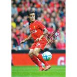 Football Philippe Coutinho 12X8 signed colour photo pictured in action for Liverpool. Philippe