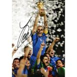 Football Fabio Canavaro 12x8 signed colour photo pictured lifting the world cup for Italy in 2006.
