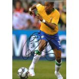 Football Robinho 12x8 signed colour photo in action for Brazil. Robson de Souza (born 25 January