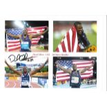 Athletics David Oliver 16x12 signed colour montage photo. David Oliver (born April 24, 1982), is a