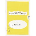 Charles Gray, Paul Rogers, Coral Browne, Jack Gwillim and John Neville signed Macbeth - Old Vic