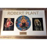 Music Robert Plant 23x38 overall professionally framed signature piece including two mounted 10x8